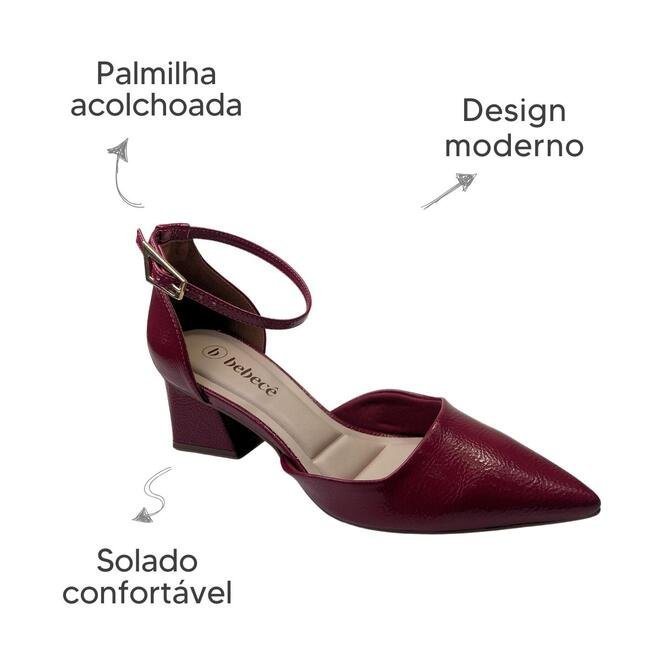 Sapato Canoinha Bebecê Verniz Smash Cherry Feminino Cherry 6