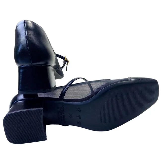 Sapato Scarpin Bebecê Tecido Tule Preto Feminino Preto 5