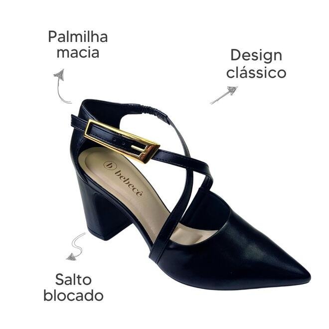 Sapato Canoinha Bebecê Napa Egeu Preto Feminino Preto 6