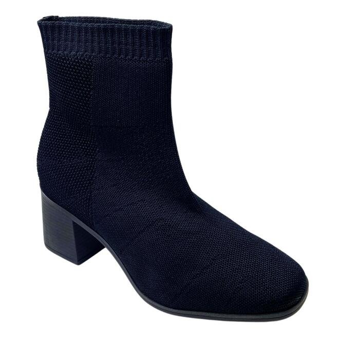 Bota de Knit Bebecê Napa Skin Soft Preto Feminina Preto 2