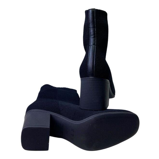 Bota de Knit Bebecê Napa Skin Soft Preto Feminina Preto 5