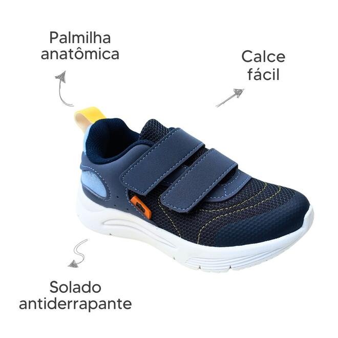 Tênis Klin Sport Chumbo/Azul Oceano/Laranja Menino Chumbo/Azul 6