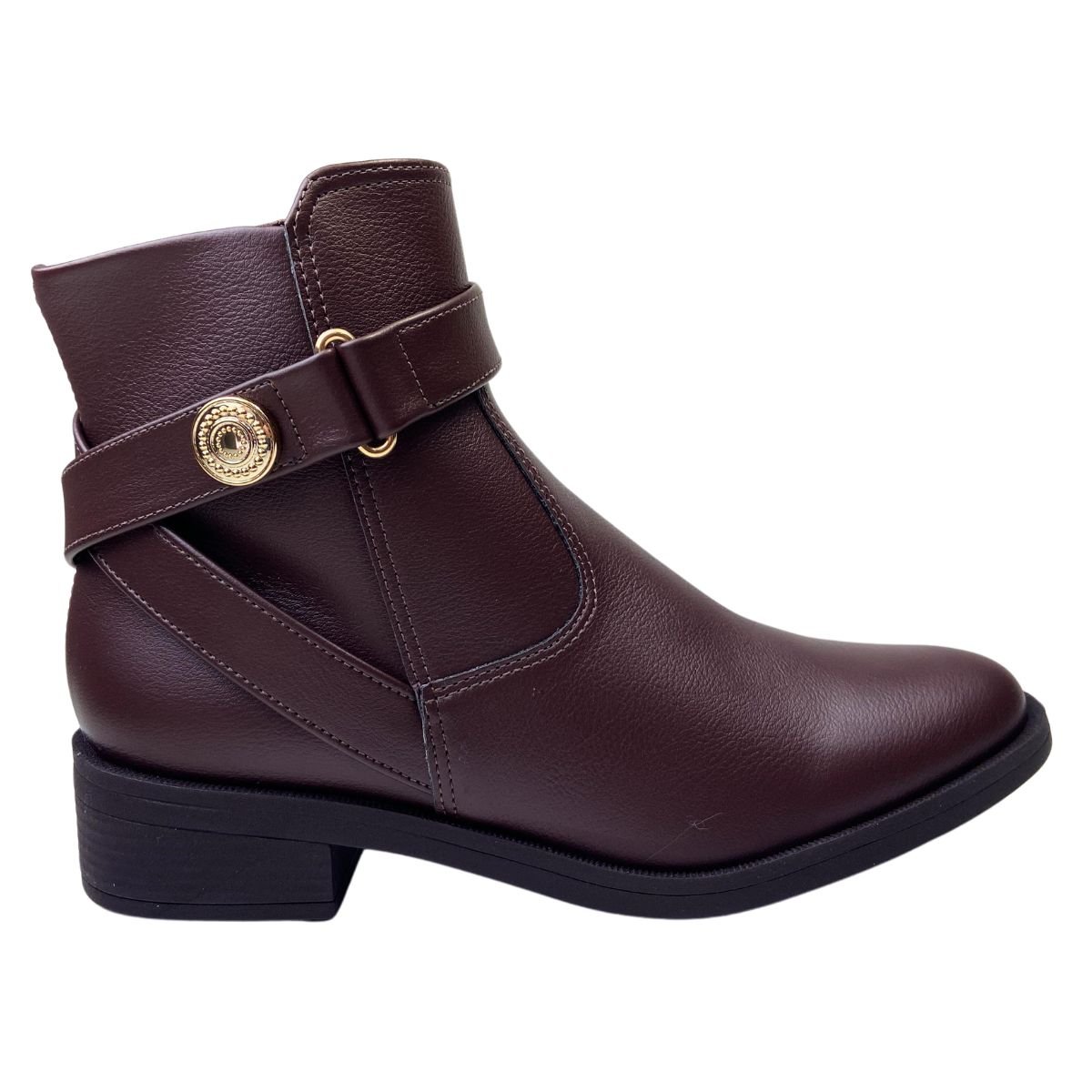 Bota Bebecê Cano Curto Napa Skin Soft Cacau Feminina Cacau 1