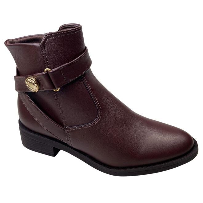 Bota Bebecê Cano Curto Napa Skin Soft Cacau Feminina Cacau 2