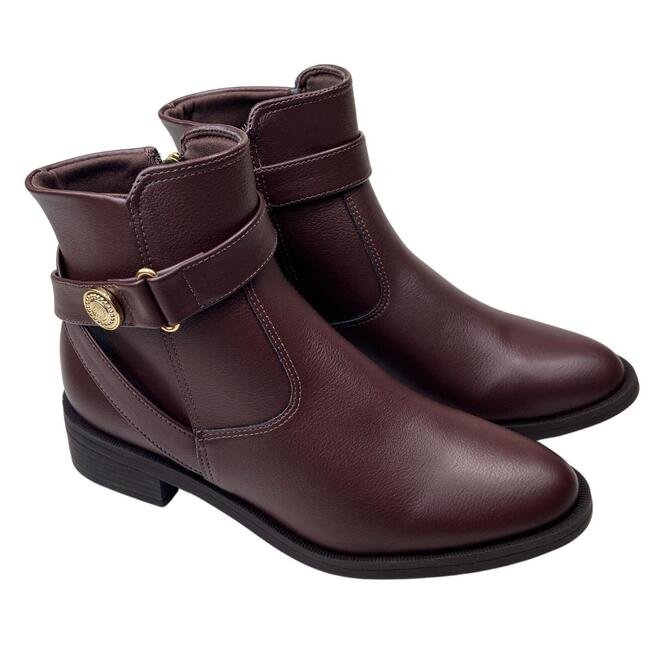 Bota Bebecê Cano Curto Napa Skin Soft Cacau Feminina Cacau 3