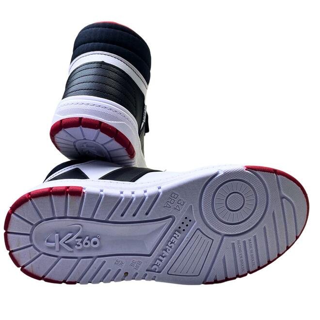 Tênis Kidy K360 Estilo Respitec Preto/Branco/Vermelho Preto/Branco 5