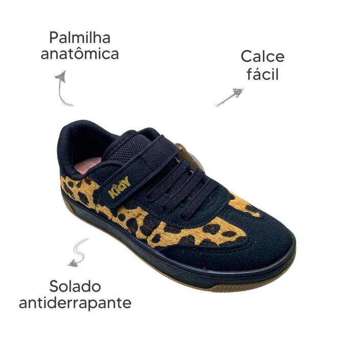 Tênis Kidy Astral Preto/Onça Infantil Onça 6