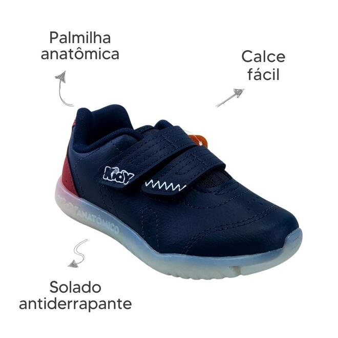 Tênis Kidy Flex Light Marinho/Vermelho Infantil Marinho 6