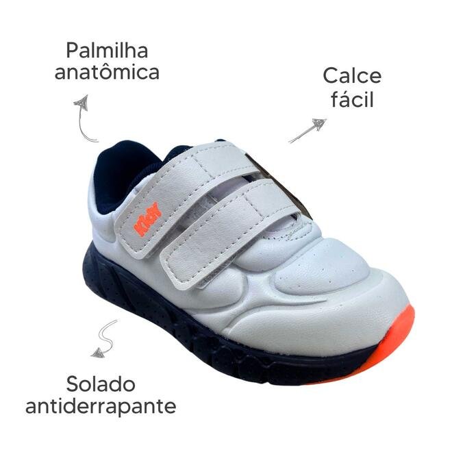 Tênis Kidy Equilibrio Branco/Marinho Infantil Branco 6