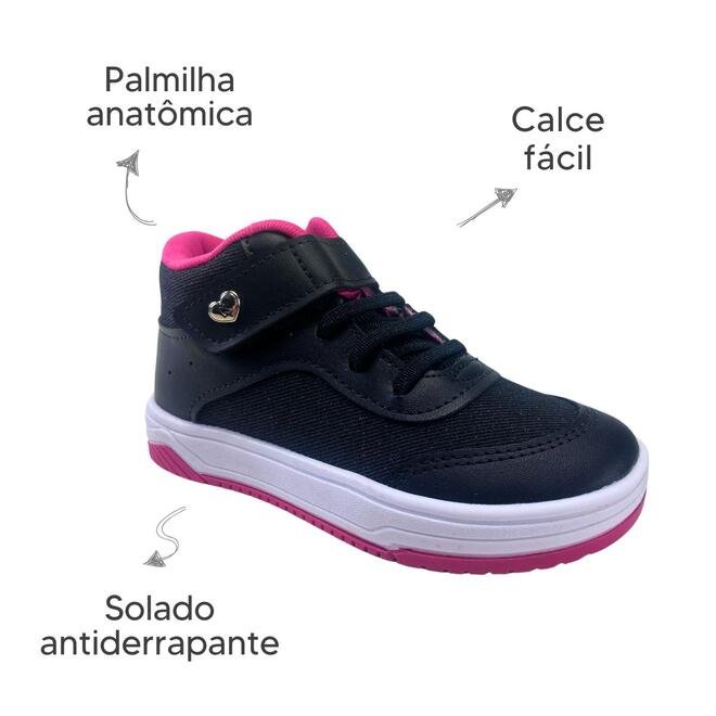 Tênis Kidy Cano Alto Happy Preto Infantil Preto 6