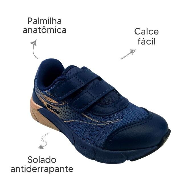 Tênis Kidy Energy Baby Respitec Marinho/Dourado Marinho 6