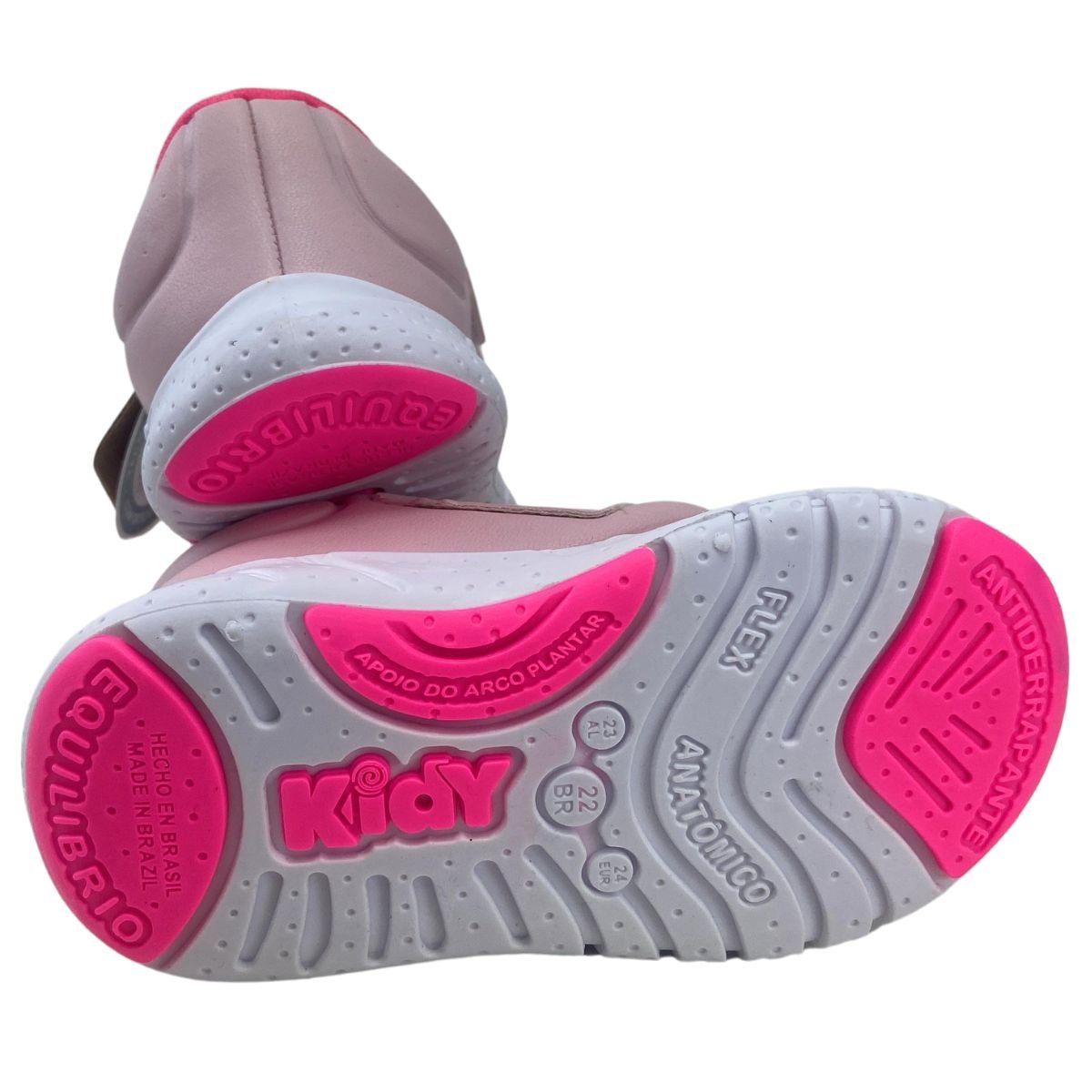 Tênis Kidy Equilibrio Nude/Pink Neon Infantil Rosa 5