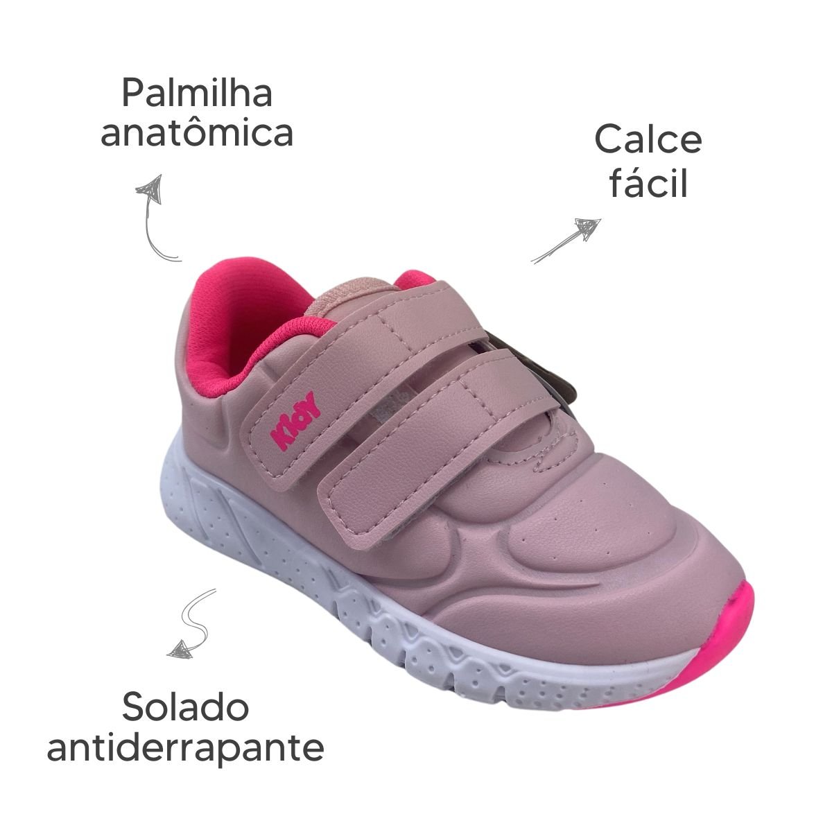 Tênis Kidy Equilibrio Nude/Pink Neon Infantil Rosa 6