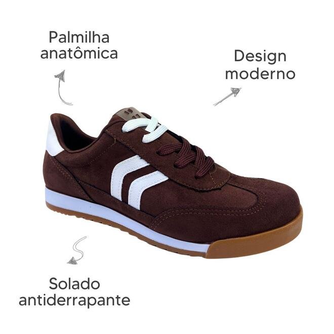 Tênis Via Marte Camurça Napa Dark Brown/Milk Feminino Brown 6