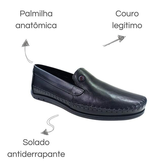 Sapatilha/Drive Pegada Mocassim Anilina Preto Masculino Preto 6