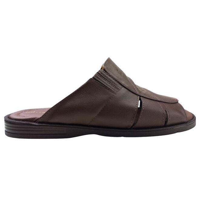 Chinelo Italianinho Couro Napa Café Masculino
