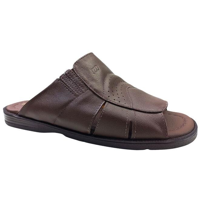 Chinelo Italianinho Couro Napa Café Masculino Café 2