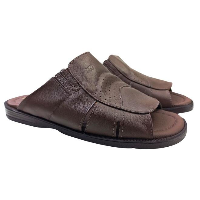 Chinelo Italianinho Couro Napa Café Masculino Café 3