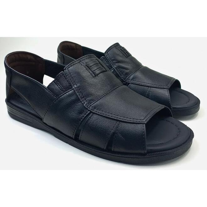 Sandália Italianinho Couro Napa Preto Masculino Preto 3