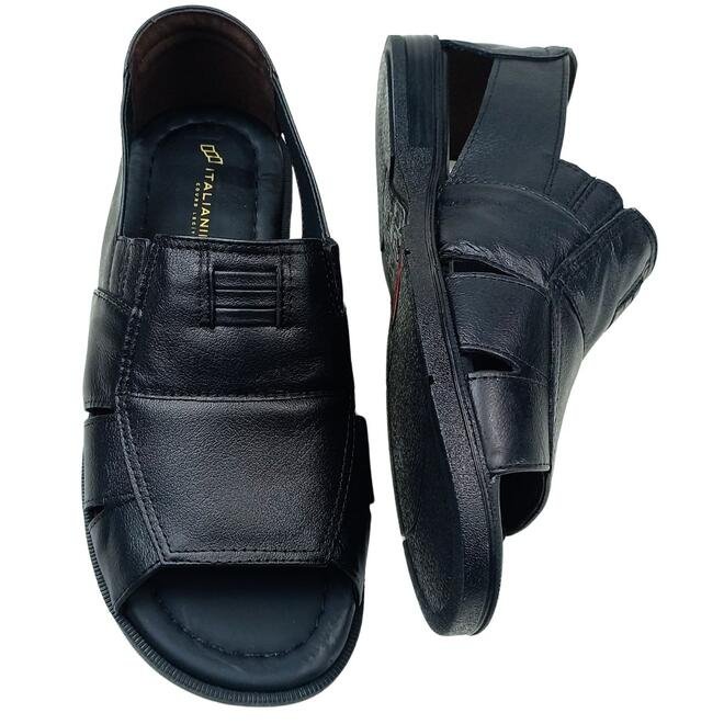 Sandália Italianinho Couro Napa Preto Masculino Preto 4