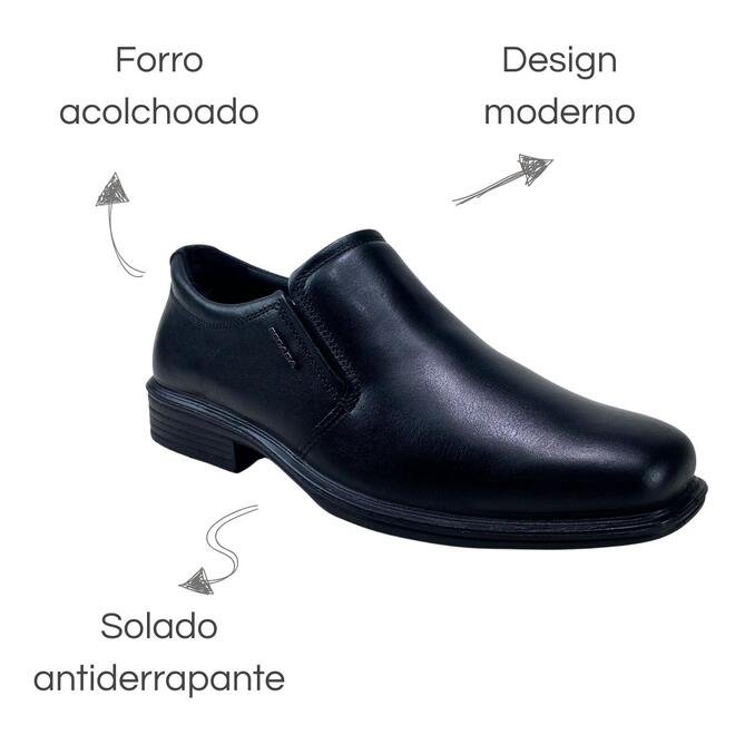 Sapato Pegada Social Anilina Preto Masculino Preto 6