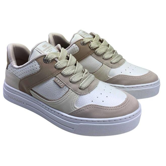 Tênis Via Marte Casual Nobuck Bege/Branco/Marfim Feminino Bege 3