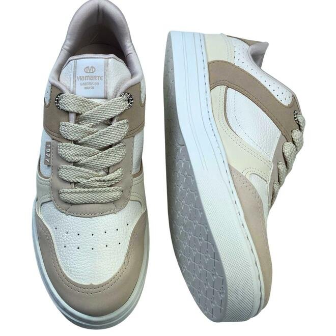 Tênis Via Marte Casual Nobuck Bege/Branco/Marfim Feminino Bege 4