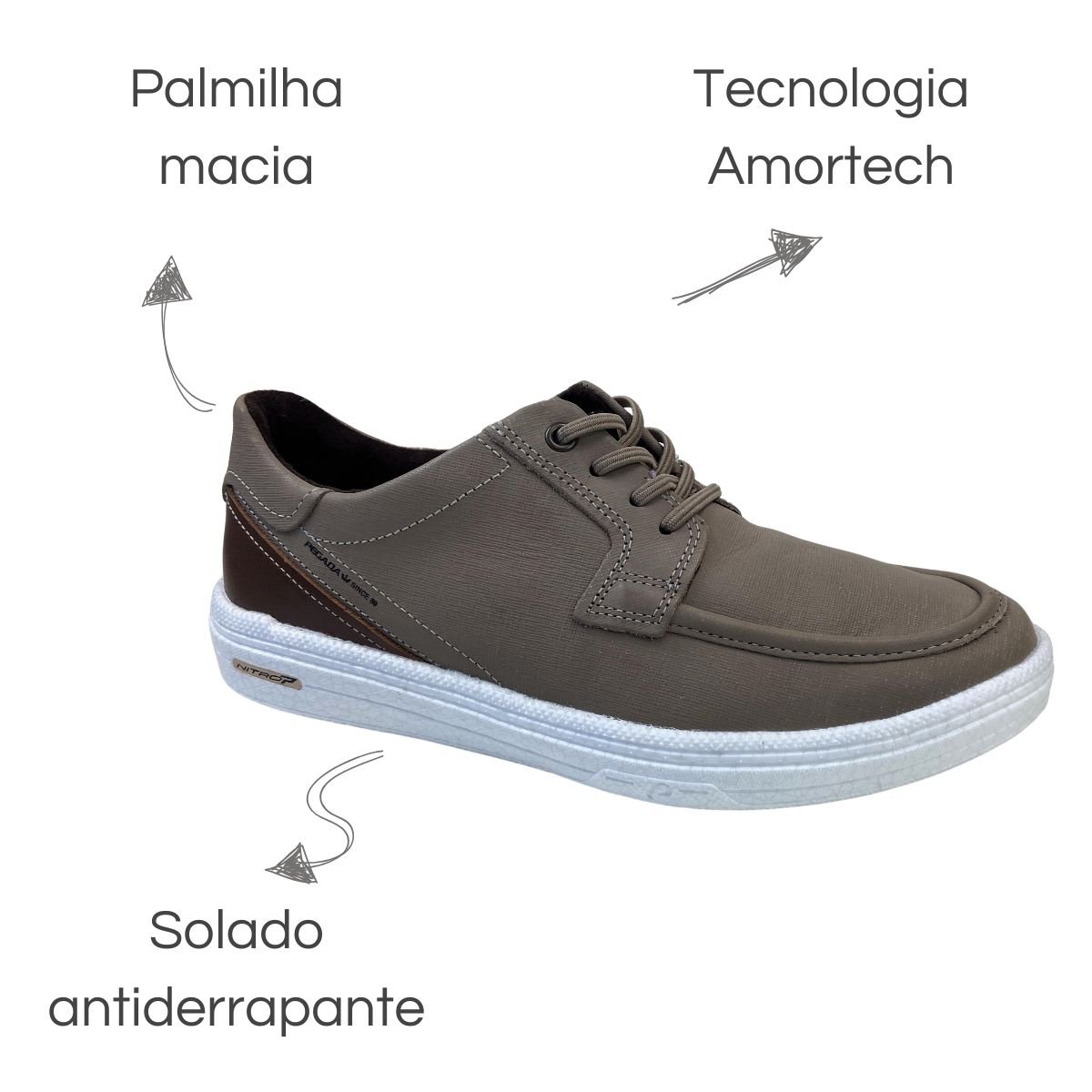 Sapatênis Pegada Jeans Areia Pull Up Conhaque Masculino Areia 6