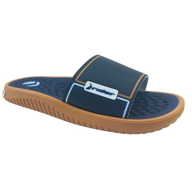 Chinelo Rider Pump II Slide Bege/Azul/Branco Adulto Masculino Azul 2