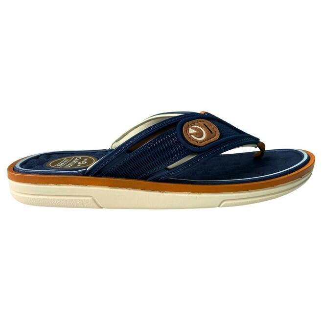 Chinelo Cartago Lyon IV Dedo Bege/Azul/Castor Adulto Masculino
