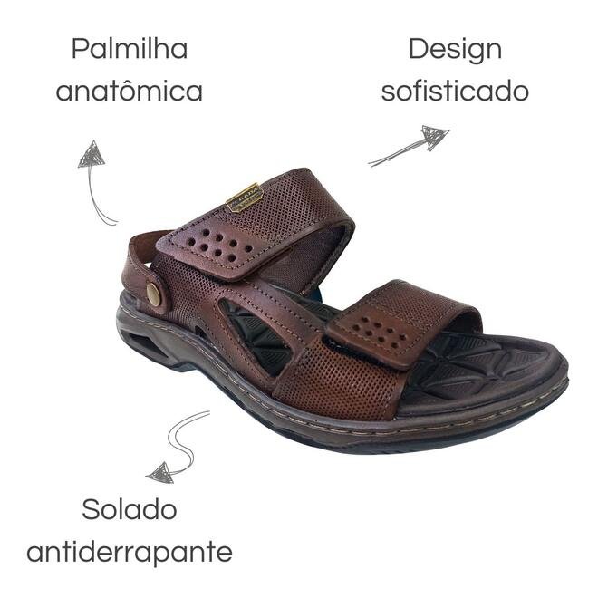 Sandália Pegada Anilina Pinhão Masculina Pinhão 6