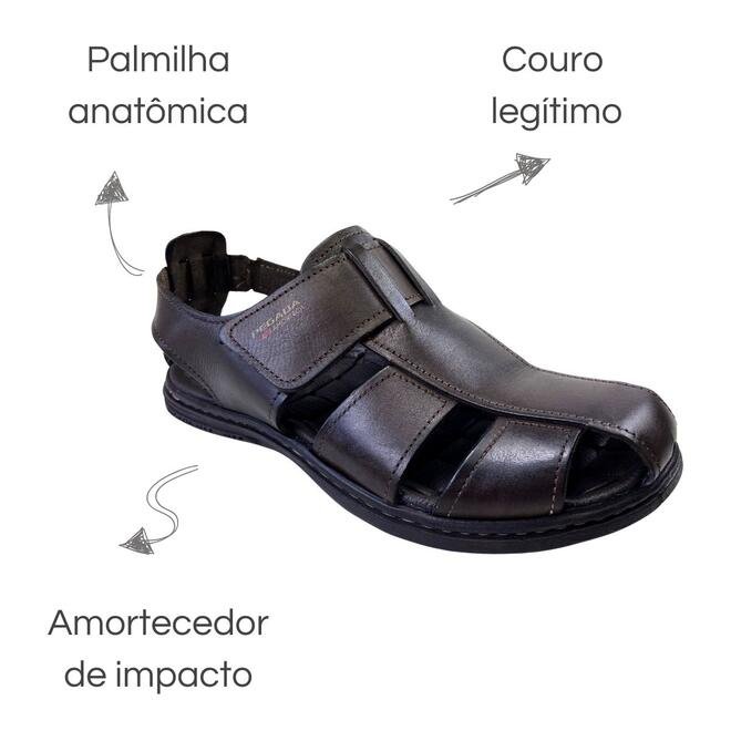 Sandália Pegada Anilina Cravo Masculina Cravo 6