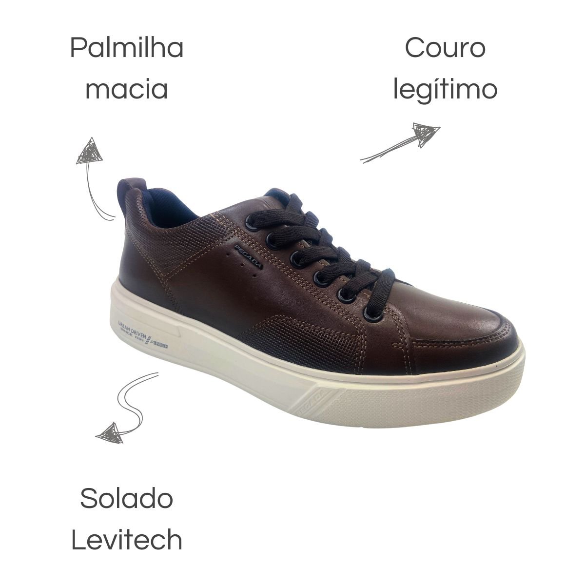 Sapatênis Pegada Casual Stretch Tabaco Masculino Tabaco 6