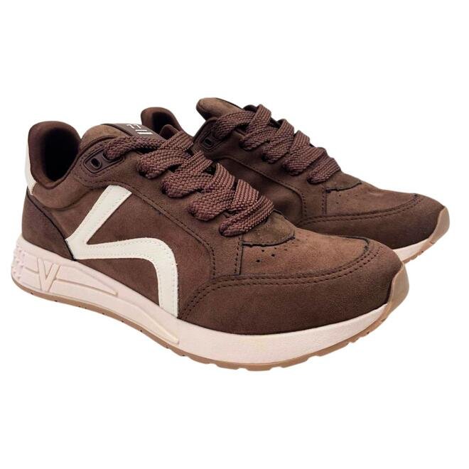 Tênis Via Marte Camurça Ultra Napa Cinnamon/Marfim Marrom 3
