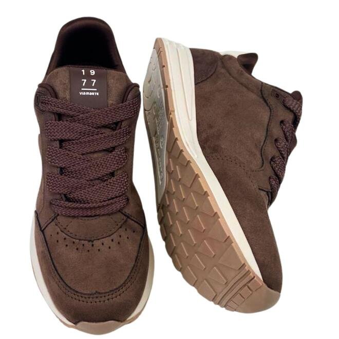 Tênis Via Marte Camurça Ultra Napa Cinnamon/Marfim Marrom 4