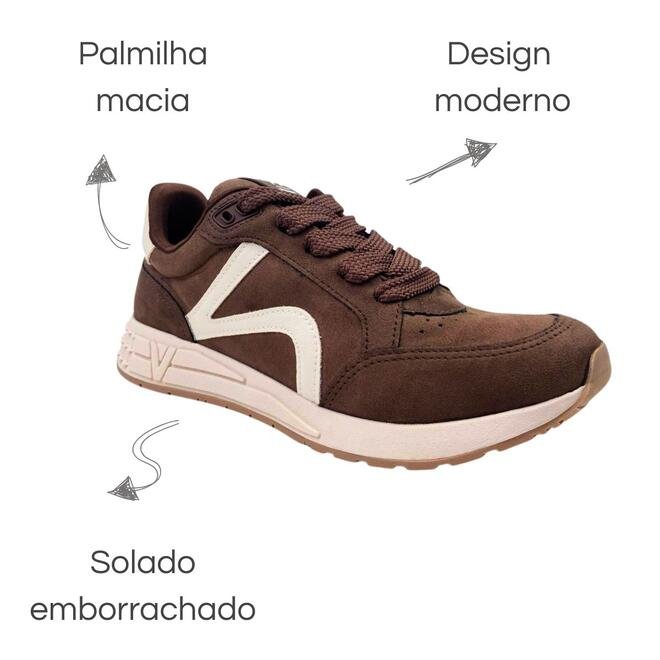 Tênis Via Marte Camurça Ultra Napa Cinnamon/Marfim Marrom 6