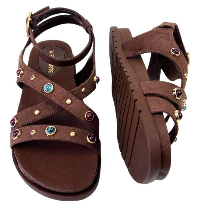 Sandália Via Marte Camurça Ultra Dark Brown Marrom 4