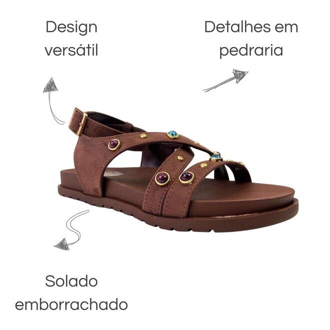Sandália Via Marte Camurça Ultra Dark Brown Marrom 6