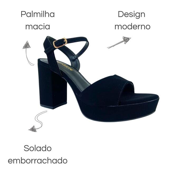 Sandalia Via Marte Nobuck Salto Alto Bloco Preto Preto 6