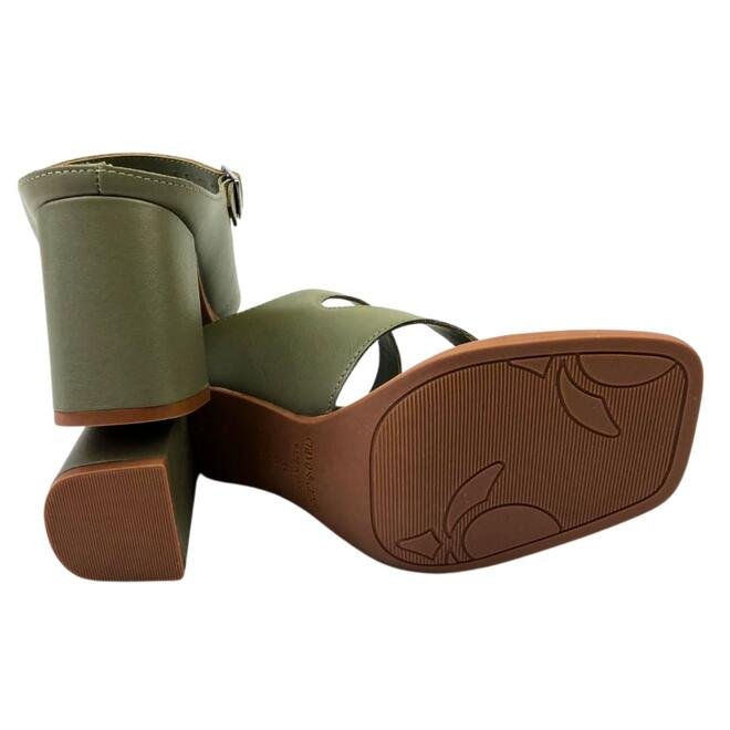 Tamanco Cravo e Canela Couro Napa New Calf Army Verde 5