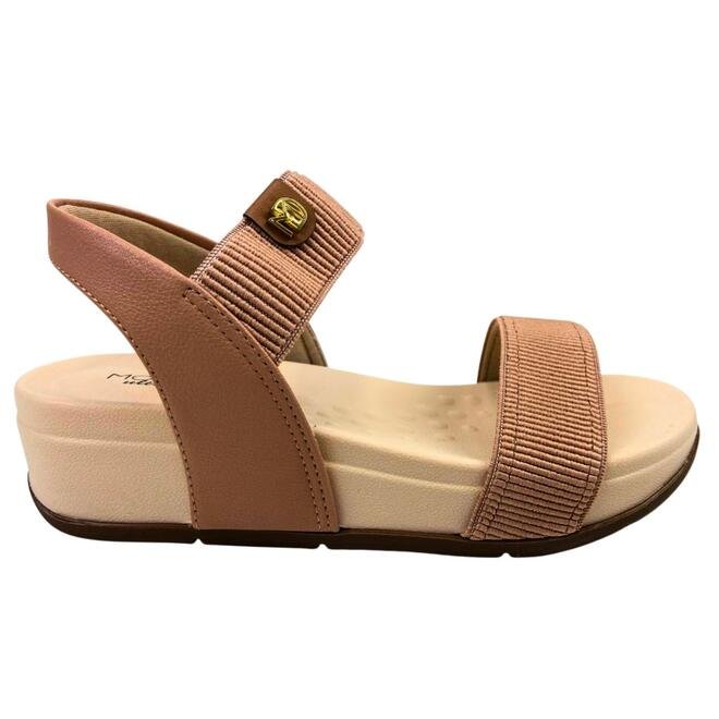 Sandália Modare Elastico Napa Floather Nude/Camel