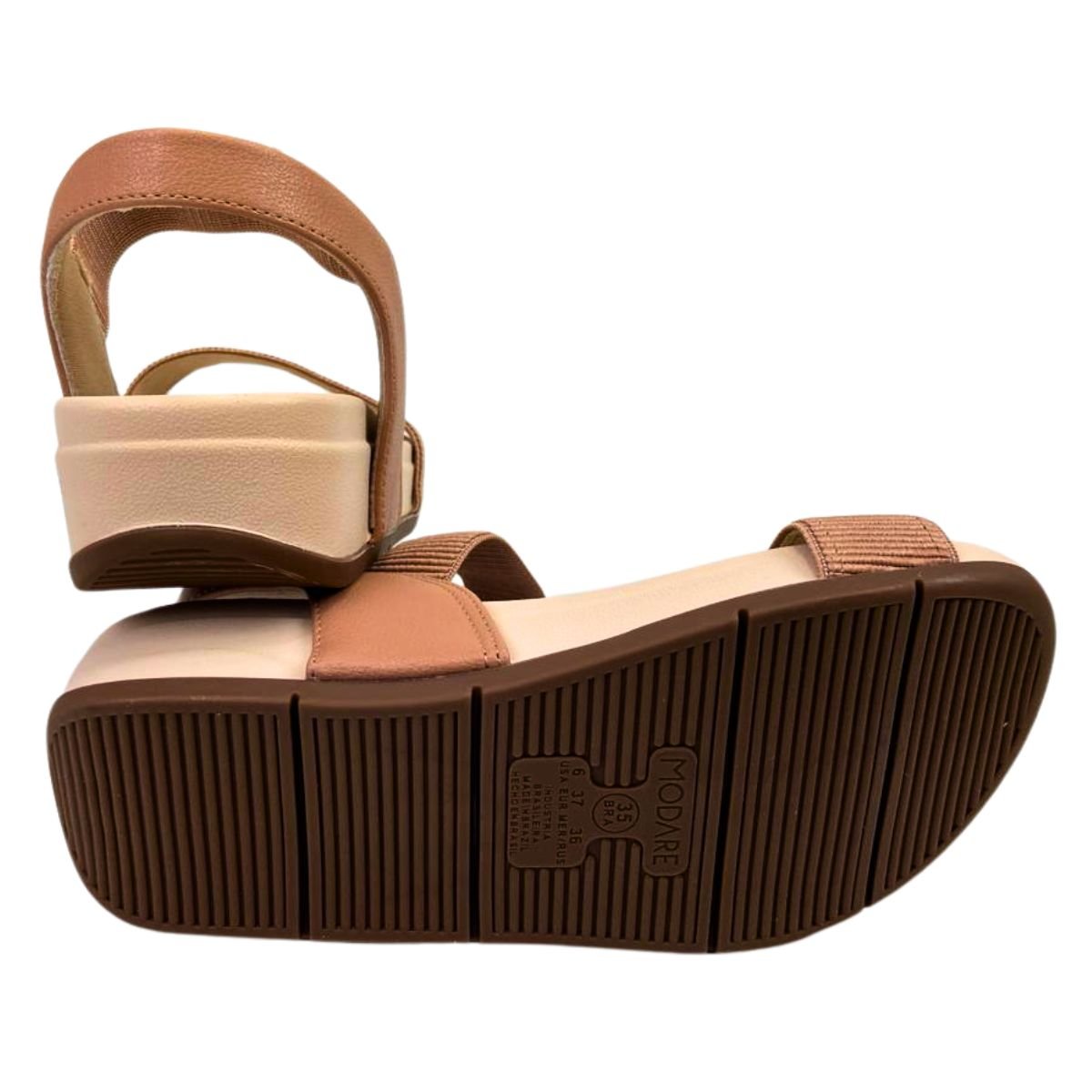 Sandália Modare Elastico Napa Floather Nude/Camel Nude 5