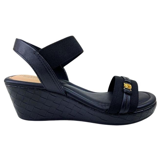 Sandália Modare Elastico Napa Floather/Tresse Preto