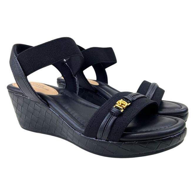 Sandália Modare Elastico Napa Floather/Tresse Preto Preto 3