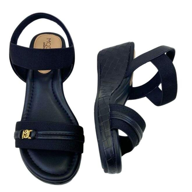 Sandália Modare Elastico Napa Floather/Tresse Preto Preto 4