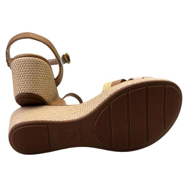 Sandália Modare Anabela Creme/Manteiga/Dourado Creme 5