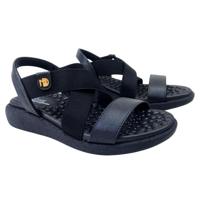 Sandália Modare Elastico Napa Floather Nature Preto Preto 3