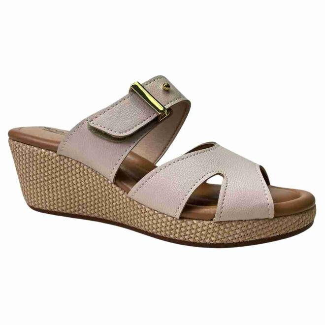 Tamanco Modare Anabela Creme/Tan/Multi Natural Creme 2