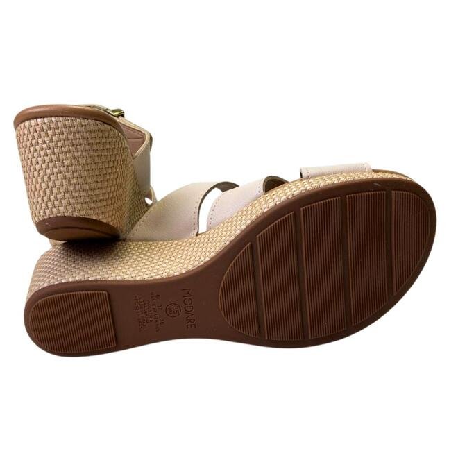 Tamanco Modare Anabela Creme/Tan/Multi Natural Creme 5