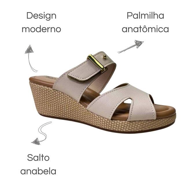 Tamanco Modare Anabela Creme/Tan/Multi Natural Creme 6